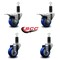 Service Caster 3'' Blue Poly Swivel 1-1/4'' Expanding Stem Caster Set 2 Total Lock Brakes, 4PK SCC-EXTTL20S314-PPUB-BLUE-2-S-2-114 - alternate 2